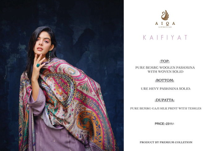 Kaifiyat By Aiqa Pashmina Printed Suits Catalog